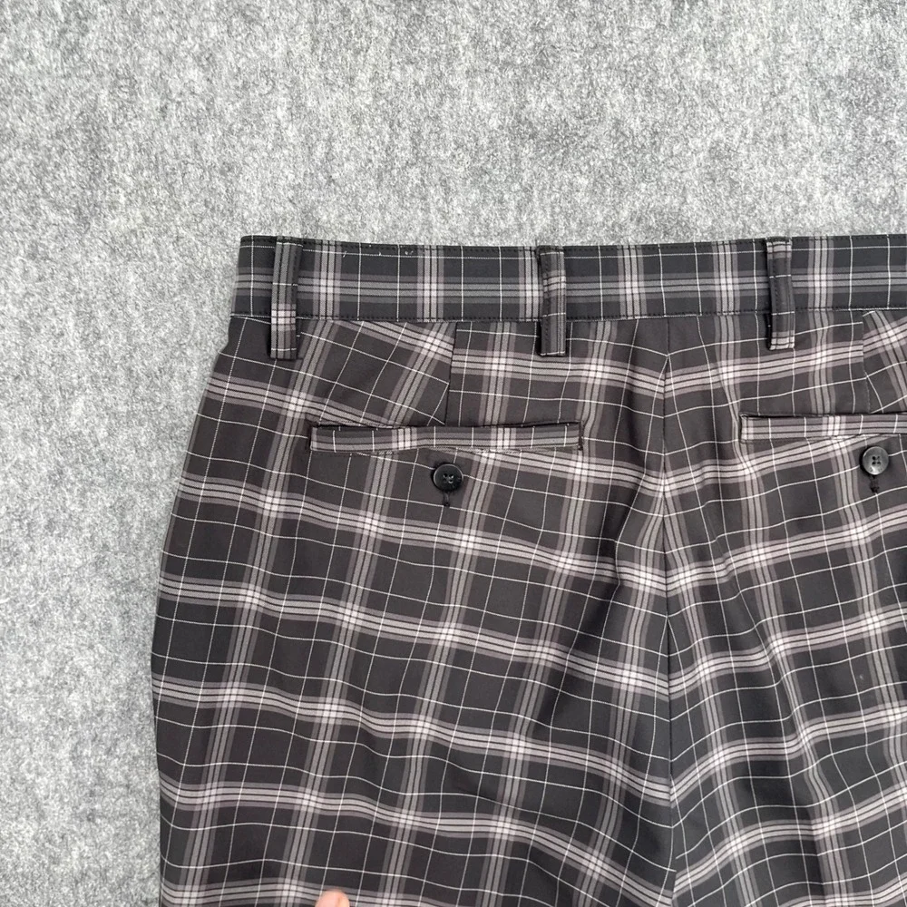 Footjoy Short Mens 34 Brown Plaid Golf Performance Flat Front FJ